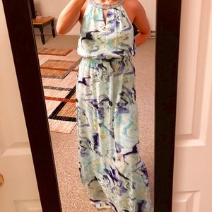 Vince Camuto blue print maxi dress